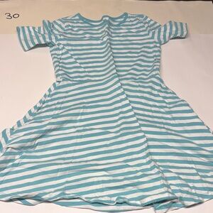 Primary Aqua and White Striped Shirt
